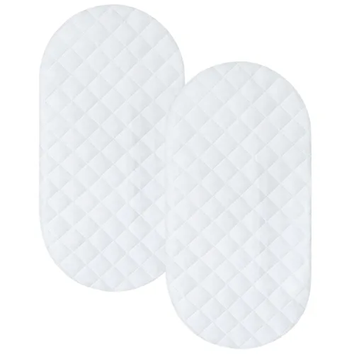 Miniatura 10 de Funda de colchón de moisés para colchón de reloj de arena/moisés ovalado, protector de colchón impermeable acolchado para moisés (32 x 17 pulgadas)