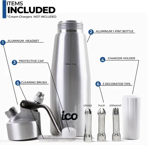 Miniatura 2 de Impeccable Culinary Objects (ICO) batidor de crema profesional de aluminio, Plateado