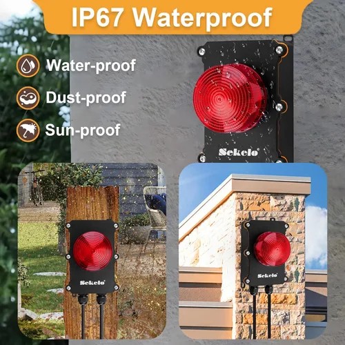 Miniatura 4 de Alarma de bomba de sumidero, alarma de agua alta Sekelo con interruptor de flotador de nivel de 10 pies, alarma fuerte de 110 dB e indicador LED