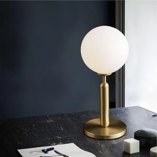 Miniatura 6 de KCO Lighting - Lámpara de mesa dorada de metal moderno de mediados de siglo con globo mate para mesita de noche, lámpara de pie de interior dorada