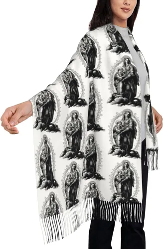 Miniatura 6 de TNIJWMG Bufanda Virgen María para mujer, chal suave para otoño e invierno, regalos católicos