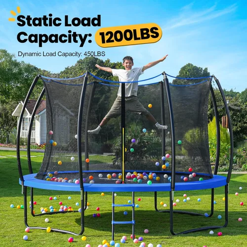 Miniatura 2 de ORCC 1200LBS Weight Capacity Trampoline 16 15 14 12 10 8 FT for Kids with Safety Enclosure Net for Children Adults Outdoor Yard Trampolines