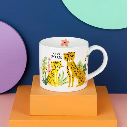 Miniatura 2 de Now Designs Jubilee Best Mom - Taza de gres en caja, 14 onzas