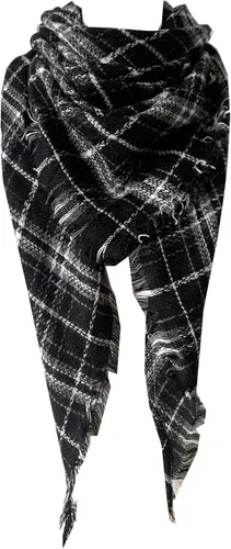 Miniatura 5 de Wander Agio - Bufanda envolvente con diseño a cuadros o triangular para mujer, cálida y larga, de punto, sensación de cachemira, chal