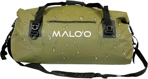 Miniatura 15 de Malo’o Bolsa de lona impermeable seca, Bolsa de equipo resistente de cubierta enrollable impermeable con correas para el hombro y bucles Molle, Negro