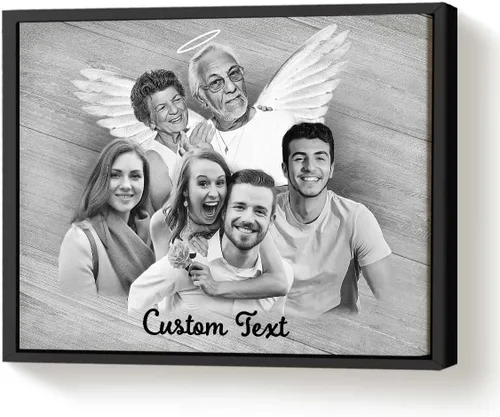 Miniatura 12 de Benicee Shop Lienzo As I Sit In Heaven, regalos conmemorativos por pérdida de padre, marco de fotos conmemorativo para papá, regalos de condolencias