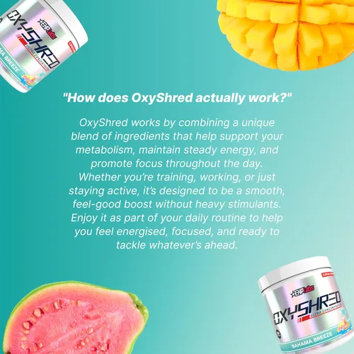 Miniatura 7 de EHP Labs OxyShred Polvo de Pre Entrenamiento - Polvo de preentrenamiento con L glutamina y acetil L carnitina, bebida de refuerzo energético