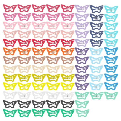 Miniatura 8 de ECADY Juego de 100 pinzas para el cabello de metal con cierre para niñas, bebés y niños, broches de moño perfectos para cabello fino, cabello grueso