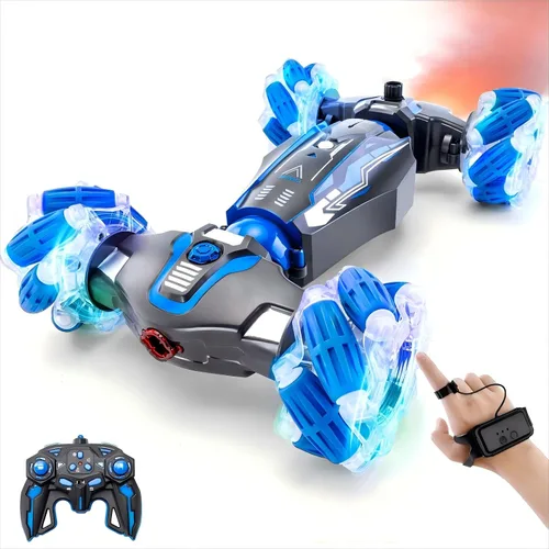 Miniatura 11 de 4WD Coche de Control Remoto con Sensor de Gesto, Giro de 360° de Doble Cara, con Luces y Música, Coche RC de Acrobacias con Giros para Niños de 6 a