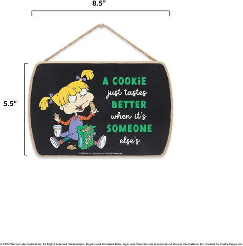Miniatura 6 de Cita de Angelica de Rugrats de Nickelodeon, Alfombra de Galleta Colgante de Madera para Pared - Gracioso Cartel de Angelica para Decoración del Hogar