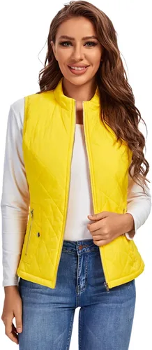 Miniatura 6 de Fuinloth - Chaleco acolchado para mujer, diseño de cuello alto, ligero, con cierre