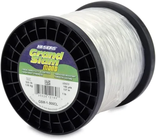 Miniatura 10 de Sedal de Pesca de Monofilamento HI-SEAS Grand Slam - Fuerte y Resistente a la Abrasión en Transparente, Rosa, Verde, Azul Ahumado, Amarillo
