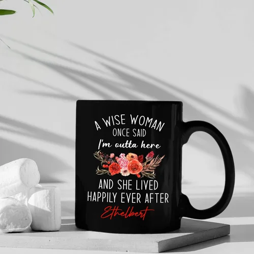 Miniatura 4 de Taza de café negra con nombre personalizado de compañero de trabajo de 11 onzas, 15 onzas, taza de café de cerámica con texto en inglés «A Wise