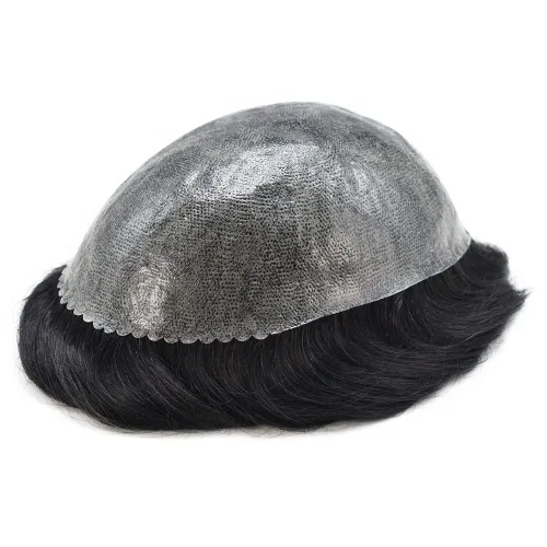 Miniatura 6 de LYRICAL HAIR Toupee para hombres, todos los postizos de piel de polietileno, negro, marrón, rubio, sistema de cabello humano, repuesto natural, #22R