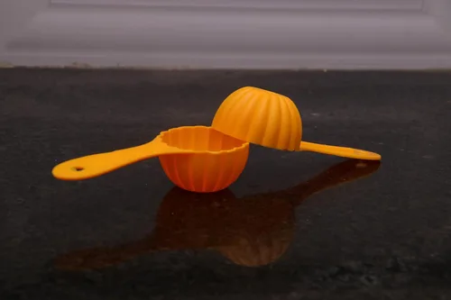 Miniatura 2 de Prasad - Cuchara de barro, molde de plástico para herramientas de cocina, cuchara de molde, color amarillo (paquete de 2)