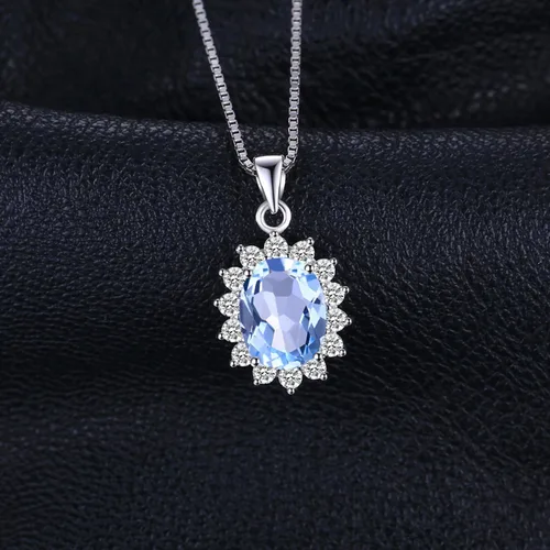 Miniatura 14 de JewelryPalace Princess Diana Kate Middleton Natural Amethyst Citrine Garnet Peridot Topaz Created Ruby Sapphire Simulated Emerald Pendant Necklace