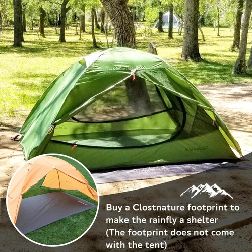 Miniatura 5 de Clostnature Tienda de campaña ligera para mochileros, 1/1.5/2/3/4/6 personas, tienda de campaña ultraligera e impermeable, tienda de campaña de 3