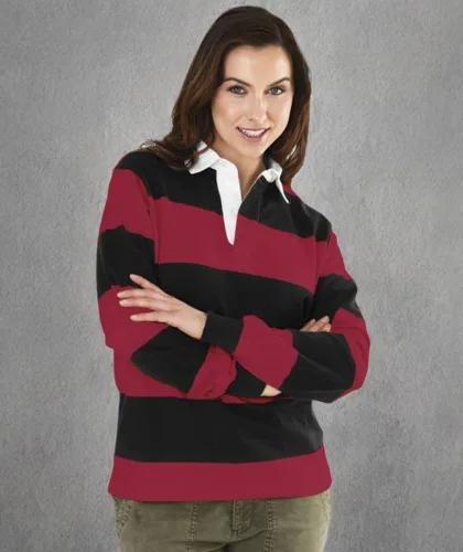 Miniatura 4 de Charles River Apparel Camiseta unisex de rugby, jersey de algodón para hombre y mujer con diseño clásico de rayas