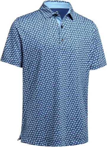 DEOLAX - Camisetas tipo polo para hombre, divertida camiseta de golf con estampado de moda, Dry Fit, manga corta y secado rápido