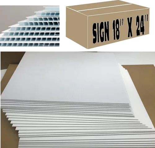 Miniatura 5 de Paquete de 30 letreros de patio en blanco de 18 x 24 pulgadas, tablero de plástico corrugado de 0.157 in, flauta 18, paquetes de piezas que se