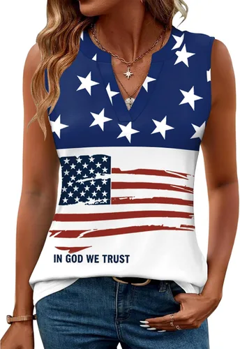 Miniatura 31 de Romanstii Camisas sin mangas para mujer, estilo casual, de verano, cuello en V, blusas elegantes, túnica