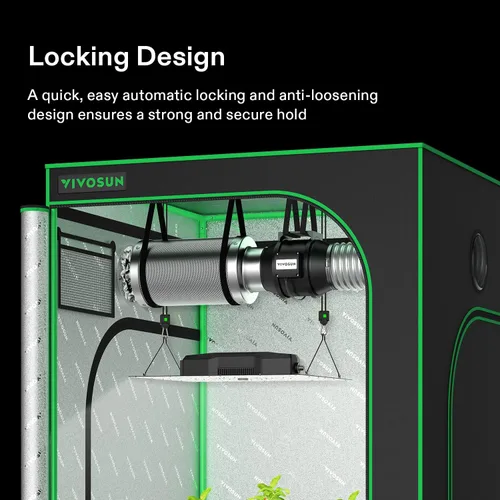 Miniatura 2 de VIVOSUN 1 par de colgadores de luz de cultivo ajustables de 1/8 pulgadas, colgador de cuerda resistente con engranajes de metal reforzados, cuerda