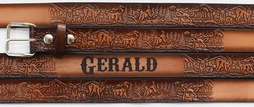 Miniatura 5 de High Springs Leather Cinturón de piel de ciervo personalizado para hombres y mujeres