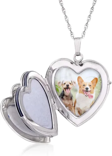 Miniatura 3 de Ross-Simons Sterling Silver Personalized 4-Photo Heart Locket Necklace