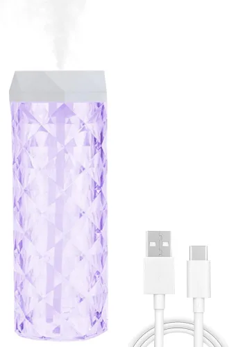 Humidificador de cristal USB de escritorio de 33.8 fl oz con 7 colores LED luz nocturna, sin ruido, adecuado para el hogar, oficina, escritorio,