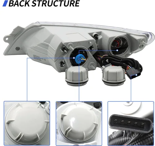 Miniatura 3 de aostirmotor Conjunto de faros delanteros para International 4300 (2002-2018), par de conductor (lado izquierdo) y pasajero (lado derecho)