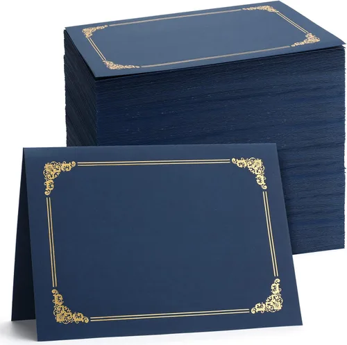 Miniatura 7 de Fainne 80 soportes para certificados para diplomas, portadocumentos para certificados, carpetas de certificados con borde de lámina dorada