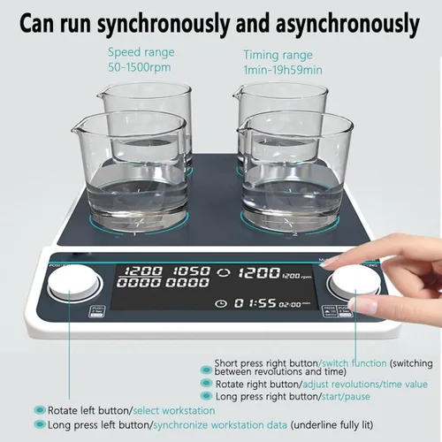 Miniatura 5 de 6P,Magnetic Stirrer with LED Display, Heated Magnetic Stirring Plate Laboratory Stirrer, Suitable for Research and School Laboratories