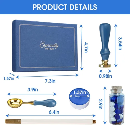 Miniatura 6 de SWANGSA Kit de Sello de Cera con Inicial del Alfabeto H, Sello de Sellado de Letras con Hojas Botánicas Elegantes Vintage con Perlas de Cera