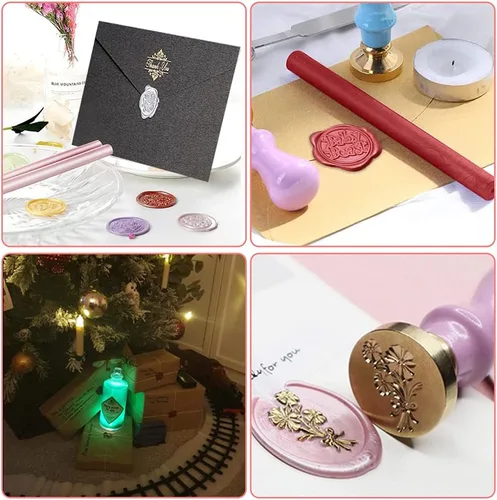 Miniatura 7 de 15 barras de sellado de cera para pistola de pegamento para sello de cera, varillas de sellado de cera marrón para invitaciones de boda, tarjetas