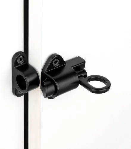 Miniatura 3 de INIRET 2 paquetes de pestillos de cierre automático, cerradura de puerta de resorte negra, pestillo de perno resistente de aleación de aluminio