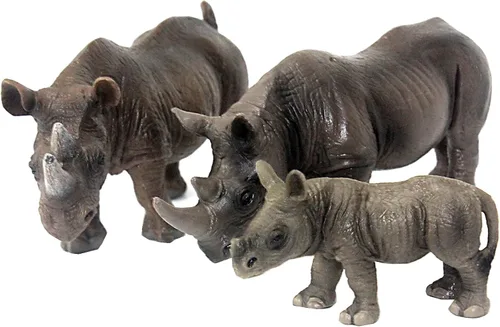 Miniatura 34 de FUNSHOWCASE Figura de juguete de búfalo de animales de la selva africana, figura de plástico realista, altura de 2.6 pulgadas