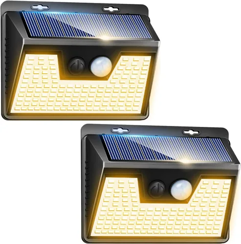 Miniatura 36 de Peasur Luces Solares para Exteriores con Sensor de Movimiento, 140 LED Luz Solar Alimentada por Energía Solar para Cerca Impermeable, 3 Modos