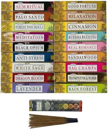 Miniatura 8 de Set de regalo de incienso Satya Nag Champa, Super hit, Dragon's Blood, Sandalwood, Patchouli, Lavender, Positive Vibes 15 g x 7 paquetes