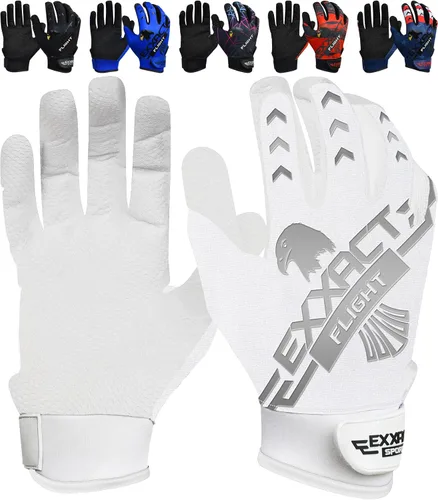 Miniatura 13 de Exxact Sports Guantes de bateo de béisbol para jóvenes y adultos con palma de cuero texturizada, guantes de bateo de sóftbol para mujeres/hombres