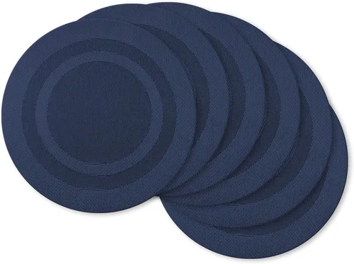 Miniatura 23 de DII PVC Tabletop Collection Woven Indoor / Outdoor - Juego de manteles individuales, 13x17.25, aguamarina, 6 piezas