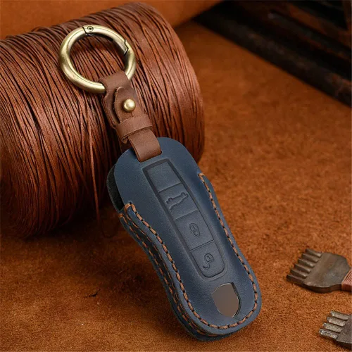 Miniatura 3 de Funda de cuero hecha a mano para Porsche Panamera Cayenne Macan 911 Taycan 918