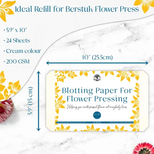 Miniatura 3 de Berstuk - Papel secante para prensa de flores de Berstuk • Recambio de prensa de flores de 5.9 x 10 pulgadas • Corte a medida y listo para usar •