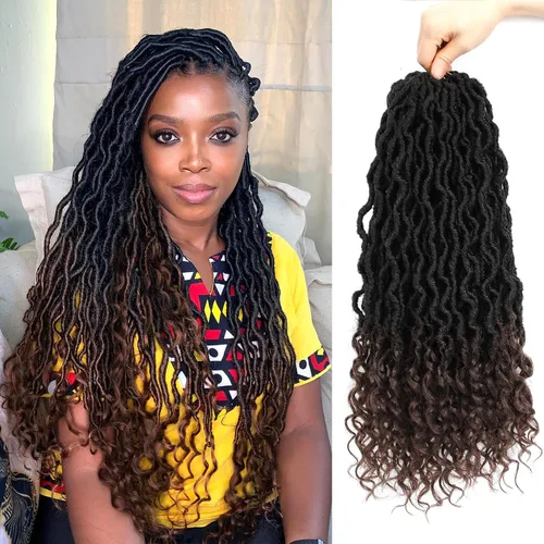 Miniatura 9 de Cabello Corto de Locs Falsos para Crochet Pre-Enrollado 12 Pulgadas 6 Paquetes Cabello de Locs de Diosa para Crochet Locs Falsos Suaves con Puntas