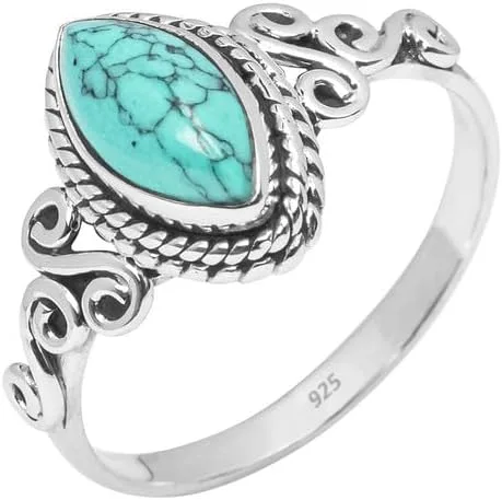 Miniatura 19 de Anillo de plata de ley 925 con piedras preciosas para mujeres y niñas, hecho a mano, anillo de promesa de piedras preciosas naturales, regalo