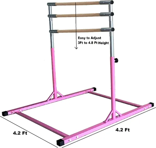 Miniatura 2 de X-Factor - Barra de gimnasia ajustable horizontal para niños de 4.9 ft, color morado
