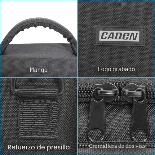 Miniatura 5 de CADeN - Bolso cruzado para cámara compacta compatible con cámaras y lentes Nikon, Canon, Sony SLR/DSLR sin espejo, resistente al agua (1.0 S, Negro)