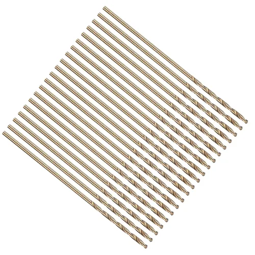 Miniatura 330 de PATIKIL Broca Jobber de 0.039 in, vástago recto M35 cobalto 5% acero de alta velocidad 135° acabado dorado para metal duro de acero inoxidable - 2