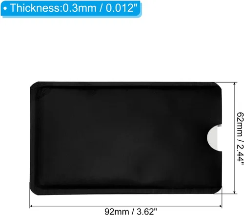 Miniatura 2 de PATIKIL Mangas de bloqueo RFID, fundas de aluminio para prevención de robo de identidad, fundas protectoras seguras para tarjetas de crédito, Negro