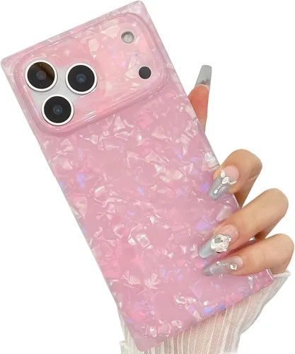 Miniatura 33 de Elegante concha de madre perla compatible con iPhone 13 Pro de 6.1 pulgadas, estuche de borde rectangular, elegante y delgado, con perla de abulón