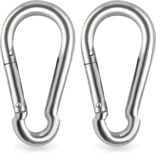 Miniatura 14 de Clips de mosquetón de bloqueo, gancho de resorte de acero inoxidable, mosquetón de bloqueo resistente, 304 de acero inoxidable de alta calidad